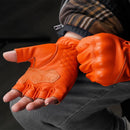 Motorcycle Gloves For Men Half Finger Vintage Leather Breathable Riding Gloves Moto Motocross Protective Gloves