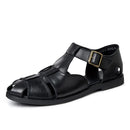 Summer Casual Genuine Leather Sandal Men Gladiator Sandals Breathable Beach Shoes