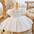 Baby Princess Ball Gown Bow Beading Design Birthday Baptism Party Easter Dresses For Girls