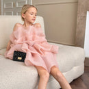 Summer children flounty cake Dress girl host piano princess dress girl birthday dress