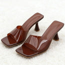 Summer Concise Women Slippers Transparent Square Toe Slides Sandals Ladies Comfortable Lightweight Designer Beach Shoe