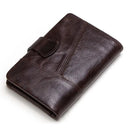 Genuine Leather Men Short Wallets Hasp Purse Retro Male Mini Wallets