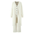 White cardigan and pants set on a white background, Obroi