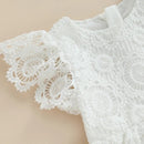 Summer Infant Baby Toddler Girl Casual Dress Flying Sleeve Lace Floral Beach Dresses Princess Daily Children Clothes