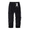 Black cargo pants on a white background, Obroi