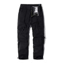 Black cargo pants on a white background, Obroi