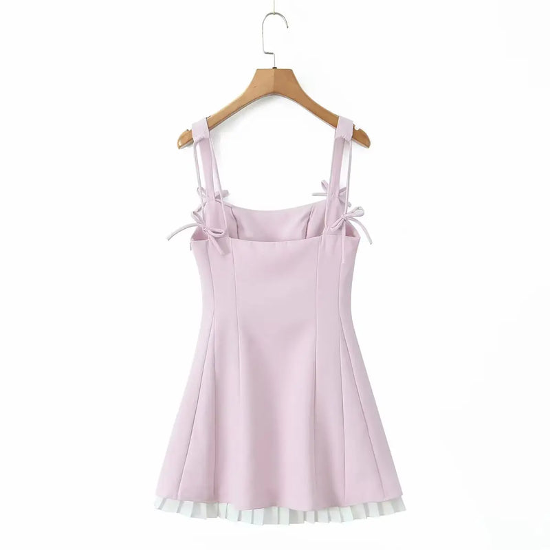 Summer Evening Dresses Party Dresses Girls Bow Suspender Dress Slim Sexy Mini Dress Women