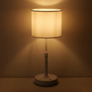 Table Lamp Copper White Linen Fabric USB Touch Cordless Dimmer Reading Table Light