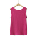 Women Spring Summer Waffle O-Neck Sleeveless Bottoming Vest Oversize Curve Clothes