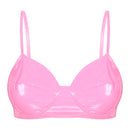 Womens Lingerie Bras Wetlook Sexy Night Party Clubwear Faux Leather Reflective