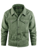 Retro Denim Jacket Men Autumn Single Breasted Lapel Motorcycle Coat Men's Clothing Casual Denim Coat