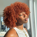 Woman with vibrant red hair in an outdoor setting, Obroi