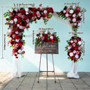 Customized Wedding Stage Arch Flowers Burgundy Series Floral Arrangement Outdoor Wedding Backdrop