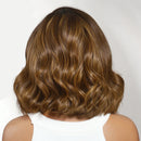 UNice 13x4 Pre-Everything™ Lace Frontal Brown With Honey Blonde Face-Framing Highlights Wavy Bob Glueless Wig With Drawstring