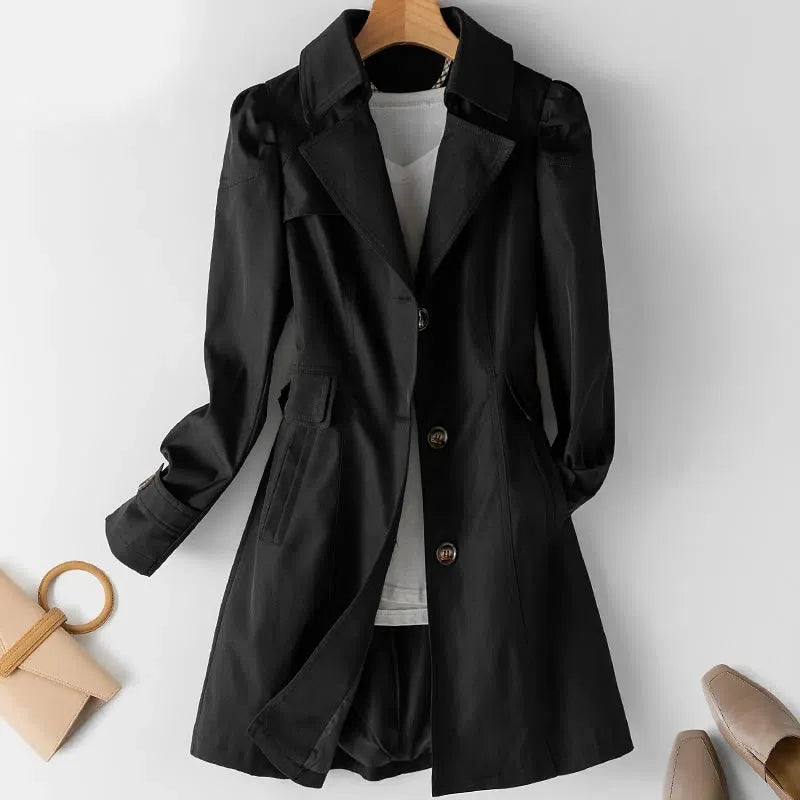 Spring Autumn Trench Coat Woman Single-breasted Mid-Long Women Trench Coat Overcoat Windbreaker Female