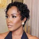 Curly Short Bob Wigs With Bangs Pixie Cut Wigs Short Wave Hair Wig for Women Wigs