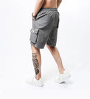 Men's summer elastic drawstring waistband casual solid thin shorts