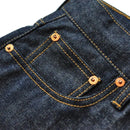 Mens Jeans Unsanforized Selvedge Denim Jeans for Man Loose Fit Wide Leg Button Fly 14.5 Oz