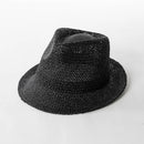 Outdoor Concave Top Short Hat Eaves Jazz Fedora Hollow Weaving Hat Leisure Sunshade Simple Sun Hat