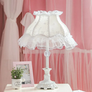 Nordic Lace Fabric Table Lamps Princess Girl Led Stand Desk Light Decor Bedroom Bedside Lamp Lighting Fixtures