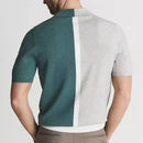 Spring Summer Turn-down Collar Short Sleeve Men's Knitted Polo Shirt