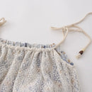 Floral Lace Splicing Dress Women Summer Holiday Seaside Loose Aesthetic Mid-length Halter Dress