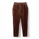Autumn Winter Harem Pants For Women Slender Elastic Waist Solid Velvet Carrot Casual Trousers