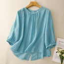 Blouses Women Summer Button-Up Sweet Top Elegant Casual Loose Top With Lace