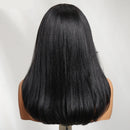 Side Part Layered Cut Light Straight 7x5 Lace Human Hair Wig Short Bob Wigs