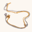 Minimally Knotted Chain Double-layer Couple Bracelet For Women Stainless Steel Jewelry