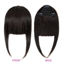 Natural Black Human Hair Bangs 3 Clips In Straight Hair Extensions