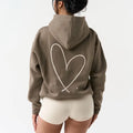 Women's Embroidered Hooded Sweatshirts Long Sleeve Loose Fit Pullover Tops