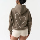 Women's Embroidered Hooded Sweatshirts Long Sleeve Loose Fit Pullover Tops