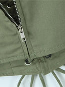 Summer Women Cargo Camis Sleeveless Backless Female Crop Tanks Top Green Bustier