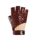 Leather Gloves Female Snakeskin Half Finger Women Gloves