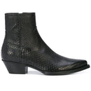 Black textured ankle boot on a white background, Obroi