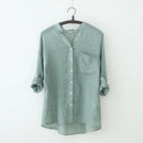 Blouse Women Summer High Collar Shirt