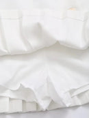 Women Solid Wide Pleated Shorts Skirts Female Side Buttons Hot Shorts Chic