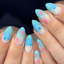 24Pcs Wearable Nails Summer Press on Nails with Coral Shell Starfish Design