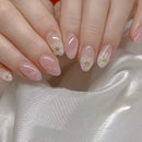 24Pcs/Set New Oval Press on Nails Patch Wearable Nail Tips Cute Cartoon Acrylic Nails Full Coverage False Nails Art
