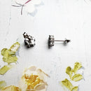 Pentagonal Flower Stud Earrings Europe Glam Fine Jewerly For Women In 925 Sterling Silver