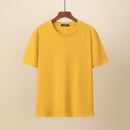 Women Summer Classic Cotton Solid O-Neck Tees Short Sleeve Tops Oversized Curve Clothes