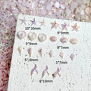 30Pcs 3D Ocean Nail Charms Resin Gold Series Starfish Art Decorations Mini Beach Summer Nail Accessories