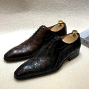 Men's Handmade Genuine Leather Dress Shoes Oxfords Business Office Lace-Up Derby Shoes