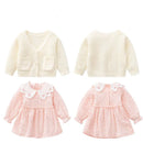 Toddler Floral Dress Outwear Sweater Kids Clothes Set Outfit Autumn Infant Clothing Suit 0-4Y