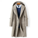 Wool Coat Men's Loose Double-sided Woolen Coat Men Hooded Long Windbreaker Trench Jacket for Men