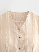 Summer Women Solid Sequined Casual Vintage Sweet Top