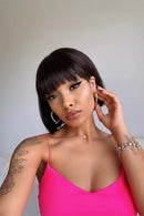 Short Straight Bob Wig With Bangs Human Hair Bob Wigs for Women Non Lace Glueless Bob Wig
