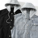 Men Spring Summer Autumn Denim Vest Jacket Teenagers Black Leisure Hooded Vests Coat Waistcoat