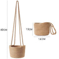 Handwoven Hanging Planter Plant Basket With Jute Cotton Cord Indoor Flower Pot Macrame Storage Organizer Home Decor